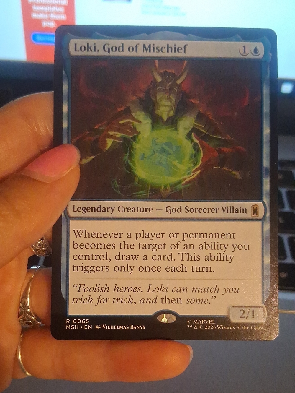 Loki, God of Mischief - Blue Collectible Trading Card